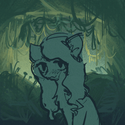 Size: 1000x1000 | Tagged: safe, artist:detr222, oc, pony, animated, camera shot, cave, cute, face licking, female, forest, fourth wall, gif, jungle, licking, licking the fourth wall, mare, nature, sketch, solo, tongue out, tree