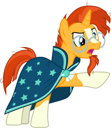 Size: 3000x3464 | Tagged: safe, artist:cloudy glow, sunburst, pony, unicorn, g4, the parent map, .ai available, angry, cloak, clothes, frown, glasses, high res, male, open mouth, pointing, simple background, solo, stallion, sunburst's cloak, transparent background, vector