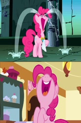 Size: 828x1252 | Tagged: safe, screencap, pinkie pie, earth pony, pony, friendship is magic, g4, putting your hoof down, crying, laughing, nose in the air, open mouth, solo, volumetric mouth