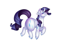 Size: 2283x1614 | Tagged: safe, artist:octaytheartist, rarity, pony, unicorn, g4, beanbrows, blushing, chest fluff, ear fluff, eyebrows, female, large butt, lidded eyes, mare, prancing, simple background, solo, transparent background