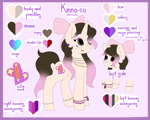 Size: 2500x2000 | Tagged: safe, artist:kathepart, oc, oc:kinna-ca, unicorn, bracelet, collar, cutie mark, hair bun, jewelry, makeup, nose piercing, piercing, reference sheet