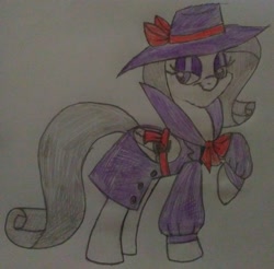 Size: 2310x2277 | Tagged: safe, artist:noi kincade, oc, oc only, oc:oliver spade, pegasus, pony, clothes, detective, drawing, fedora, female, hat, solo, traditional art, trenchcoat