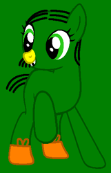 Size: 298x463 | Tagged: safe, artist:jazzthetwilightgaia, artist:spitfirethepegasusfan39, earth pony, pony, g4, adult blank flank, base used, blank flank, clothes, facial hair, green background, male, moustache, mr. fussy, mr. men, mr. men little miss, ponified, shoes, short hair, short mane, short tail, simple background, smiling, sneakers, solo, stallion, tail, talking, yellow nose
