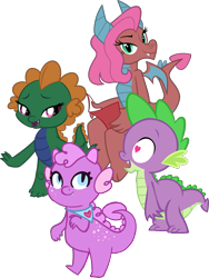 Size: 1505x1999 | Tagged: safe, artist:candy meow, artist:catachromatic, artist:mellowhen, artist:memnoch, derpibooru exclusive, edit, idw, vector edit, mina, princess thunder guts, spike, oc, oc:emziko, dragon, equestria girls, equestria girls series, g4, lost and pound, spoiler:comic, spoiler:comicff14, spoiler:eqg series (season 2), bandana, bedroom eyes, canon x oc, claws, comic book, dragon oc, dragon wings, dragoness, dragonified, eyes open, fangs, female, female oc, foursome, group sex, harem, heart, heart eyes, horns, idw showified, male, non-pony oc, open mouth, raised leg, shipping, simple background, species swap, spiko, spina, spunder, straight, transparent background, vector, wingding eyes, wings