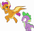 Size: 5204x4817 | Tagged: safe, artist:memnoch, edit, vector edit, smolder, spike, dragon, a matter of principals, g4, my little pony: friendship is magic, absurd resolution, butt, dragoness, duo, duo male and female, female, heart, heart eyes, lidded eyes, like what you see?, looking back, male, out of context, ship:spolder, shipping, simple background, smiling, smirk, smolderriere, smug, straight, transparent background, vector, wingding eyes, wings