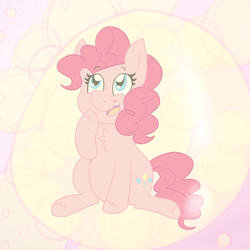 Size: 1000x1000 | Tagged: safe, artist:spurrinkles, pinkie pie, earth pony, g4, bubble, cute, diapinkes, female, in bubble, pinkie pie trapped in a bubble