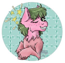 Size: 3100x3000 | Tagged: safe, artist:elmers_artstuff, oc, oc only, oc:berri sweet, earth pony, earth pony oc, freckles, looking at you, one eye closed, simple background, solo, transparent background, unshorn fetlocks, wink