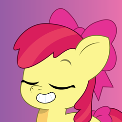 Size: 900x900 | Tagged: safe, artist:prixy05, apple bloom, earth pony, pony, g4, g5, my little pony: tell your tale, bow, bust, female, filly, foal, g4 to g5, generation leap, gradient background, hair bow, portrait, solo