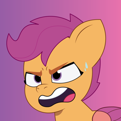 Size: 900x900 | Tagged: safe, artist:prixy05, scootaloo, pegasus, pony, g4, g5, my little pony: tell your tale, bust, female, filly, foal, g4 to g5, generation leap, gradient background, portrait, solo