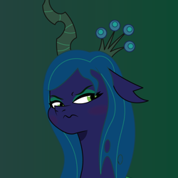 Size: 900x900 | Tagged: safe, artist:prixy05, queen chrysalis, changeling, changeling queen, g4, g5, my little pony: tell your tale, bust, female, g4 to g5, generation leap, gradient background, portrait, solo
