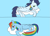 Size: 987x720 | Tagged: safe, artist:dasher666, artist:rita-and-skipper, edit, rainbow dash, soarin', pegasus, pony, g4, cloud, duo, duo male and female, female, goggles, lying down, lying on a cloud, male, mare, on a cloud, sad, ship:soarindash, shipping, stallion, straight