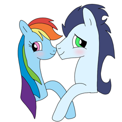 Size: 720x723 | Tagged: safe, artist:dasher666, artist:rita-and-skipper, edit, rainbow dash, soarin', pegasus, pony, g4, female, male, mare, ship:soarindash, shipping, simple background, stallion, straight, white background