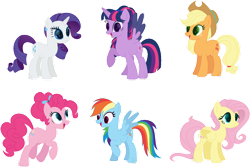 Size: 1024x685 | Tagged: safe, artist:pegasister64, applejack, fluttershy, pinkie pie, rainbow dash, rarity, twilight sparkle, alicorn, earth pony, pegasus, pony, unicorn, g4, alternate design, alternate hairstyle, applejack's hat, base used, colored wings, colored wingtips, cowboy hat, ear piercing, earring, female, folded wings, hat, jewelry, mane six, piercing, simple background, spread wings, transparent background, twilight sparkle (alicorn), wings