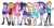 Size: 3000x1576 | Tagged: safe, artist:invisibleink, edit, editor:cutler1228, applejack, fluttershy, pinkie pie, rainbow dash, rarity, sci-twi, sunset shimmer, twilight sparkle, human, equestria girls, g4, my little pony equestria girls: better together, belt, boots, clothes, converse, cowboy boots, cowboy hat, female, glasses, hat, high heel boots, humane five, humane seven, humane six, jacket, shirt, shoes, simple background, skirt, socks, transparent background, twolight, vest