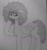 Size: 3004x3218 | Tagged: safe, artist:curly horse, oc, oc only, oc:curly, pegasus, confused, curly hair, curly mane, ears back, eyebrows, fluffy, folded wings, grayscale, high res, male, monochrome, pegasus oc, pencil drawing, raised eyebrow, raised hoof, simple background, solo, stallion, traditional art, white background, wings