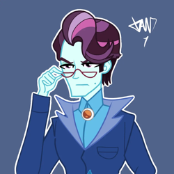 Size: 1080x1080 | Tagged: safe, artist:jjwantan7, principal abacus cinch, human, equestria girls, g4, my little pony equestria girls: friendship games, clothes, equestria guys, glasses, handsome, male, principal calculus cinch, rule 63, solo