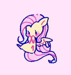 Size: 3318x3474 | Tagged: safe, artist:uukipi, fluttershy, pegasus, pony, chibi, cute, pink background, shyabetes, simple background, solo