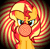Size: 1170x1153 | Tagged: safe, sunset shimmer, pony, unicorn, equestria girls, g4, animated, cute, female, horn, hypnosis, hypnotist, looking at you, magic, magic aura, pendulum swing, shimmerbetes, smiling, solo, solo female, spiral, spiral background