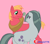 Size: 968x848 | Tagged: safe, artist:jhock775, big macintosh, marble pie, earth pony, pony, g4, duo, female, looking at each other, looking at someone, male, mare, pink background, ship:marblemac, shipping, simple background, smiling, smiling at each other, stallion, straight