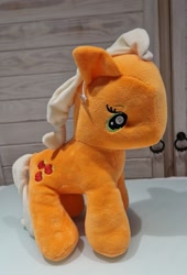 Size: 1085x1600 | Tagged: source needed, safe, applejack, g4, irl, kill me, palindrome get, photo, plushie