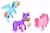 Size: 1595x1059 | Tagged: safe, artist:partyponypower, pinkie pie, rainbow dash, twilight sparkle, earth pony, pegasus, pony, unicorn, g4, book, chubby, horn, simple background, skinny, thin, trio, white background