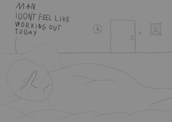 Size: 1235x873 | Tagged: safe, artist:theonlyone, oc, oc:anon, human, bed, blanket, clock, comfy, dark room, door, framed picture, head only, lazy, light switch, no eyes