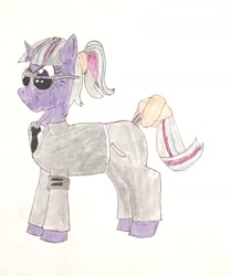 Size: 1337x1596 | Tagged: safe, artist:martialarts2003, starlight glimmer, pony, the sunjackers, g4, clothes, older, older starlight glimmer, s5 starlight, sash, solo, suit, traditional art