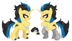 Size: 3481x2014 | Tagged: safe, artist:dixieadopts, oc, oc only, oc:golden thunder, pony, unicorn, female, horn, mare, simple background, solo, transparent background