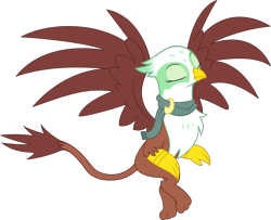 Size: 2590x2102 | Tagged: safe, artist:bluetech, edit, vector edit, greta, griffon, g4, the lost treasure of griffonstone, .svg available, cropped, female, flying, high res, inkscape, simple background, sitting, solo, transparent background, vector