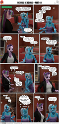 Size: 2000x4190 | Tagged: safe, artist:stellarator, starlight glimmer, trixie, anthro, unguligrade anthro, comic:we will be adored, comic:we will be adored part 60, g4, 3d, alcohol, blender, blender cycles, cycles render, drink, female, lesbian, not sfm, ship:startrix, shipping