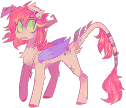 Size: 1974x1684 | Tagged: safe, artist:faultx, oc, oc:faultx, pegasus, pony, colored wings, concave belly, female, horns, leonine tail, mare, simple background, solo, tail, transparent background, wings