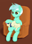 Size: 1356x1863 | Tagged: safe, artist:frilanka, bon bon, lyra heartstrings, sweetie drops, cat, pony, unicorn, g4, adorabon, armchair, catified, chair, cute, eyes closed, female, horn, looking down, petting, sitting, smiling, species swap