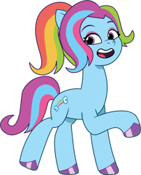 Size: 822x1016 | Tagged: safe, artist:prixy05, rainbow dash (g3), earth pony, pony, g3, g3.5, g5, my little pony: tell your tale, female, g3 to g5, generation leap, mare, simple background, solo, transparent background, vector