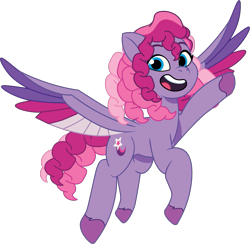 Size: 1099x1073 | Tagged: safe, artist:prixy05, starsong, pegasus, pony, g3, g3.5, g5, my little pony: tell your tale, concave belly, female, g3 to g5, generation leap, mare, simple background, solo, spread wings, transparent background, vector, wings