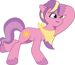 Size: 1138x986 | Tagged: safe, artist:prixy05, sundance (g2), sunsparkle, earth pony, pony, g2, g5, my little pony: tell your tale, bandana, female, g2 to g5, generation leap, mare, simple background, solo, transparent background, vector