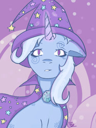 Size: 600x800 | Tagged: safe, artist:boil3dmoths, trixie, g4, cape, clothes, hat, trixie's cape, trixie's hat