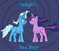 Size: 828x711 | Tagged: safe, artist:zoeyhorse, trixie, twilight sparkle, g4, fanfic art, female, lesbian, ship:twixie, shipping