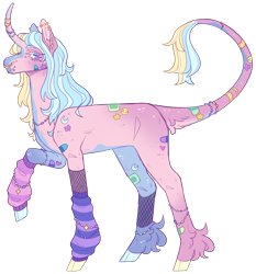 Size: 2526x2710 | Tagged: safe, artist:sleepy-nova, oc, oc only, classical unicorn, pony, unicorn, clothes, cloven hooves, curved horn, female, horn, leg warmers, leonine tail, magical lesbian spawn, mare, offspring, parent:sunshine smiles, parent:trixie, simple background, solo, transparent background, unshorn fetlocks