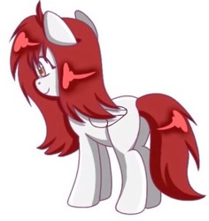 Size: 549x582 | Tagged: safe, artist:caramelsnow, oc, oc only, oc:kira (fl), pegasus, pony, butt, looking down, plot, simple background, solo, three quarter view, white background