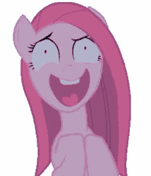 Size: 220x257 | Tagged: safe, artist:afishonlegs, pinkie pie, earth pony, g4, animated, female, gif, laughing, pinkamena diane pie, simple background, solo, white background