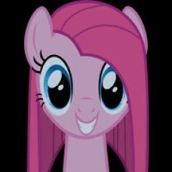 Size: 300x300 | Tagged: safe, artist:afishonlegs, pinkie pie, earth pony, pony, g4, party of one, black background, female, looking at you, pinkamena diane pie, simple background, smiling, solo