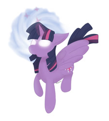 Size: 640x711 | Tagged: safe, artist:tkshoelace, twilight sparkle, alicorn, pony, unicorn, g4, glowing, glowing eyes, horn, simple background, solo, twilight sparkle (alicorn), white background