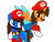 Size: 1024x768 | Tagged: safe, artist:bluemario11, oc, oc only, oc:blue thunder, oc:ej, alicorn, pegasus, pony, g4, alicorn oc, clothes, costume, duo, duo male, horn, male, mar10 day, mario, mario day, mario hat, simple background, super mario, transparent background, wings