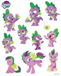 Size: 1170x1463 | Tagged: safe, artist:anthony conley, spike, dragon, pegasus, pony, a pony named spike, g4, official, colored wings, colt, foal, gem, male, my little pony logo, ponified, signature, simple background, spread wings, stallion, white background, wings