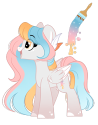 Size: 1757x2241 | Tagged: safe, artist:emberslament, oc, oc only, oc:feather brush, pegasus, pony, long mane, mare, offspring, parent:oc:cotton skies, parent:oc:featherlight serenade, parents:oc x oc, simple background, solo, transparent background