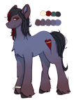Size: 1409x2000 | Tagged: safe, artist:clandestine, derpibooru exclusive, earth pony, pony, bert mccracken, chest fluff, color palette, colored pinnae, dyed mane, ears up, emo, hoof fluff, hoof polish, makeup, male, ponified, simple background, solo, stallion, standing, stubble, the used, transparent background, two toned mane, unshorn fetlocks, wristband