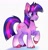 Size: 1622x1676 | Tagged: safe, artist:virygo19, twilight sparkle, pony, unicorn, g4, chromatic aberration, colored hooves, female, mare, raised hoof, simple background, solo, unicorn twilight, unshorn fetlocks, white background