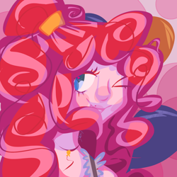 Size: 1280x1280 | Tagged: artist needed, source needed, safe, pinkie pie, human, equestria girls, g4, bust, female, lineless, portrait, solo
