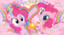 Size: 1200x671 | Tagged: safe, edit, pinkie pie, earth pony, g4, colorful, female, rainbows