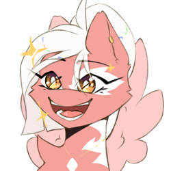 Size: 500x500 | Tagged: safe, artist:glazirka, oc, oc only, pegasus, pony, bust, portrait, simple background, smiling, solo, white background